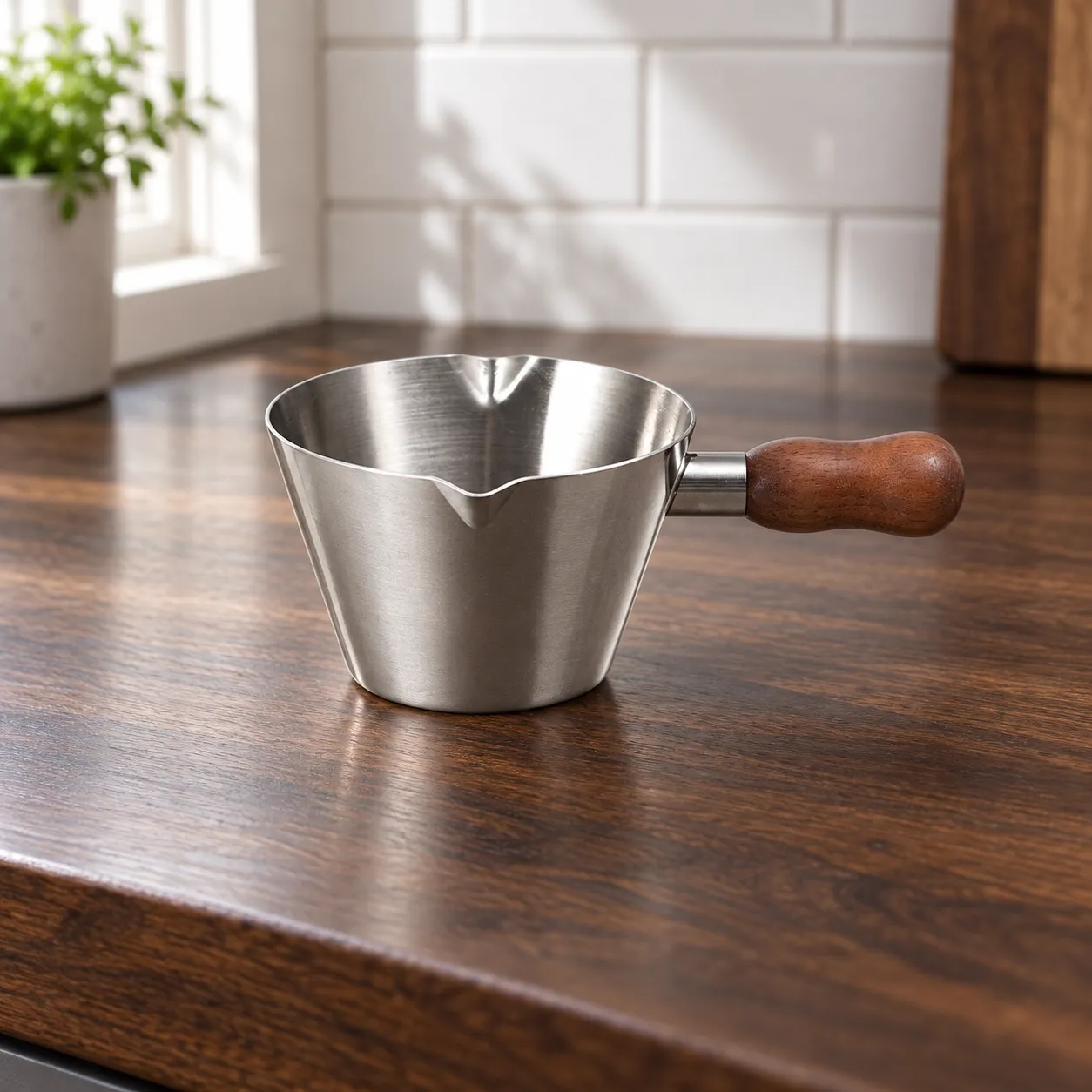 Espresso Pouring Cup, Silver · 120 ml: complete selected product in a kitchen